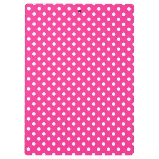 Rosa u. weißer Tupfen Klemmbrett (Rückseite)