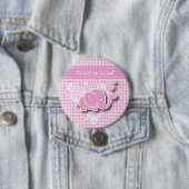 Rosa-u. weißerkarierter des Baby-Elefant-| DIY Button (Beispiel)