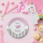 Rosa-u. weißerkarierter und pappteller (Party)