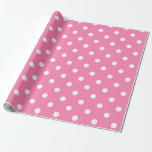 Rosa u. weißes Polka-Punkt-Punkt-Geburtstags-Party Geschenkpapier<br><div class="desc">kundenspezifisches Packpapier</div>
