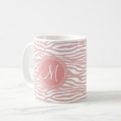 Rosa u. weißes Zebra-Muster Kaffeetasse (Vorderseite Links)
