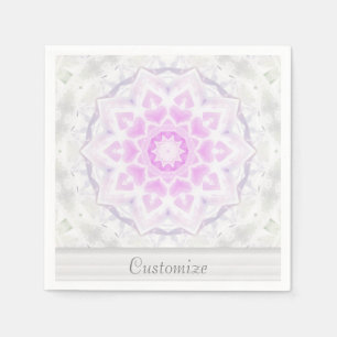 Rosa-u. weißeSpitzen- Kaleidoskop-Herz-Servietten Serviette