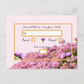 Rosa UAWG mit Blumen und Gold Postkarte (Vorderseite)