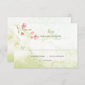 Rosa UAWG mit Blumen und grünem Wasser RSVP Karte (Vorne/Hinten)