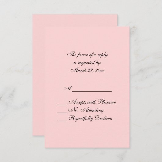 Rosa UAWG RSVP Karte (Vorne/Hinten)