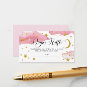 Rosa über dem Mond Windeldusche Windelwindelrutsch Begleitkarte