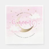 Rosa über dem Mondpapier Napkins Serviette (Vorderseite)