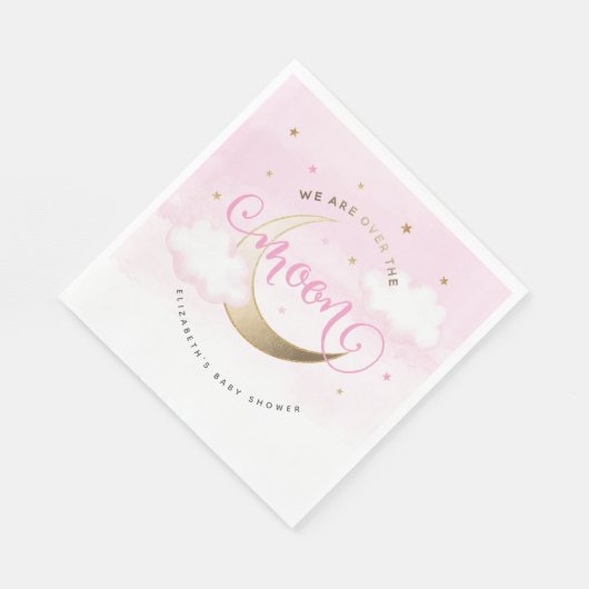 Rosa über dem Mondpapier Napkins Serviette (Ecke)