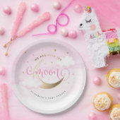 Rosa über den Tellern des Mondpapiers Pappteller (Party)