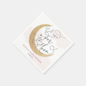 Rosa über der Mond Babydusche Serviette (Ecke)