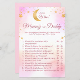 Rosa über der Mond Girl Babydusche Ratet, wer spie