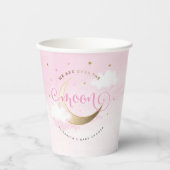 Rosa über die Mondpapierklappen Pappbecher (Vorderseite)