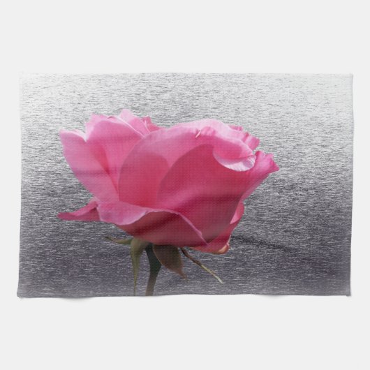 rosa über grau geschirrtuch (Horizontal)