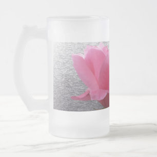 rosa über grau mattglas bierglas