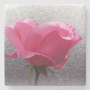 rosa über grau steinuntersetzer