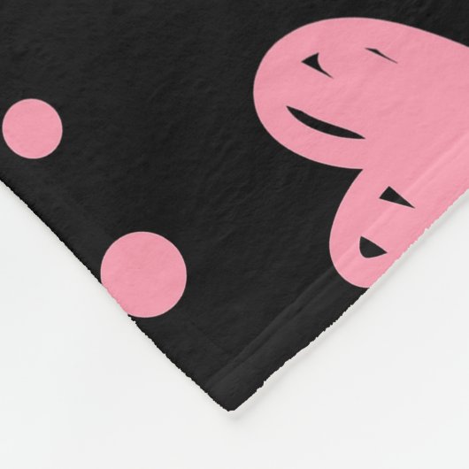 Rosa über schwarzen Herzen Fleecedecke (Ecke)