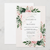 Rosa Überfluss Hochzeit im Frühling Einladung (Vorne/Hinten)