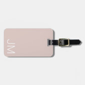 Rosa übergroße monogrammierte Initialen trendy Gepäckanhänger (Vorderseite horizontal)