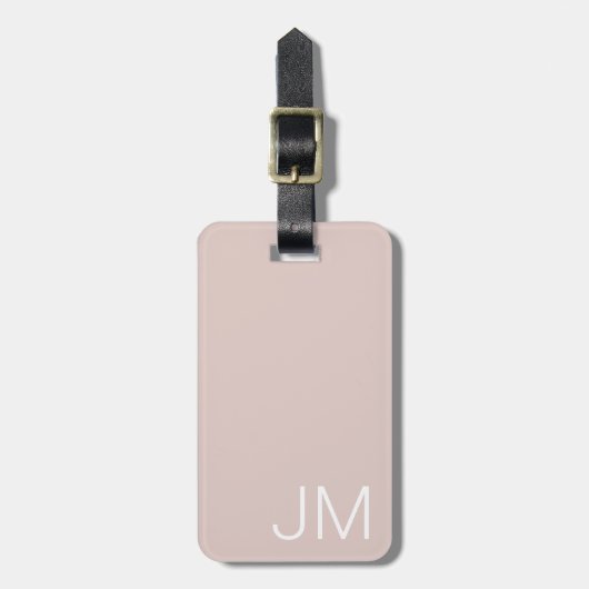 Rosa übergroße monogrammierte Initialen trendy Gepäckanhänger (Vorderseite vertikal)