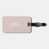 Rosa übergroße monogrammierte Initialen trendy Gepäckanhänger (Rückseite horizontal)