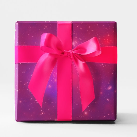 Rosa überlagerter Galaxienhaufen Geschenkpapier