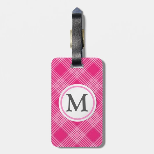 Rosa überprüft gepäckanhänger (Rückseite vertikal)