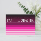 rosa Uhr Einladung (Stehend Vorderseite)