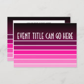 rosa Uhr Einladung (Vorne/Hinten)