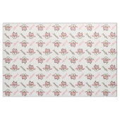 Rosa Uhu, Blume und Name personalisiert Stoff (Fat Quarter (45,7 x 55,9 cm))