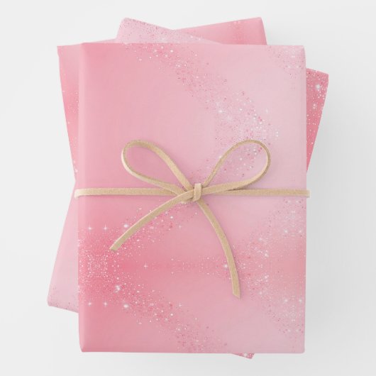 Rosa Umhüllung mit Sprinklen Geschenkpapier Set (Beispiel)