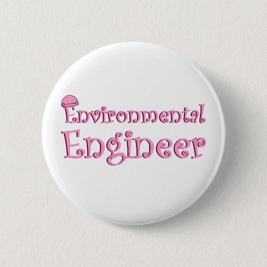 Rosa Umwelttechnikerin Button (Vorderseite)