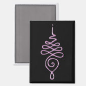 Rosa Unalome Magnet (Vorderseite/Rückseite)