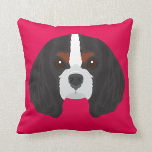 Rosa unbekümmerter Königcharles Spaniel Kissen