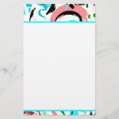 Rosa und Aqua abstrakt Briefpapier (Vorderseite)