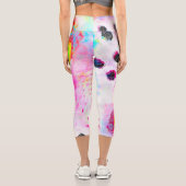 Rosa und Aqua Abstrakt Capri Leggings (Rückseite)