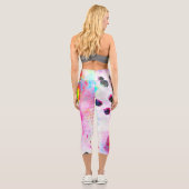 Rosa und Aqua Abstrakt Capri Leggings (Rückseite)