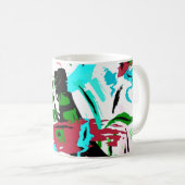 Rosa und Aqua abstrakt Kaffeetasse (VorderseiteRechts)