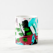 Rosa und Aqua abstrakt Kaffeetasse (Mittel)