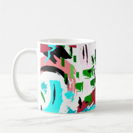 Rosa und Aqua abstrakt Kaffeetasse