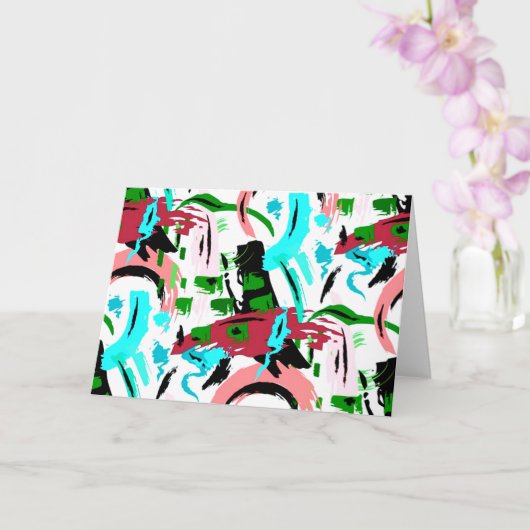 Rosa und Aqua abstrakt Karte (Orchidee)