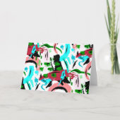 Rosa und Aqua abstrakt Karte (Vorderseite)