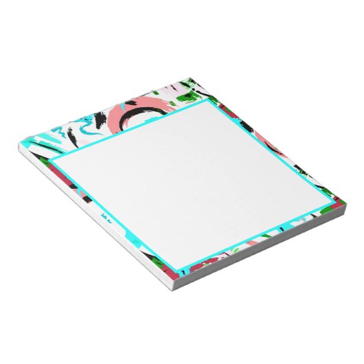 Rosa und Aqua abstrakt Notizblock (angewinkelt)