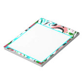 Rosa und Aqua abstrakt Notizblock (Rotiert)