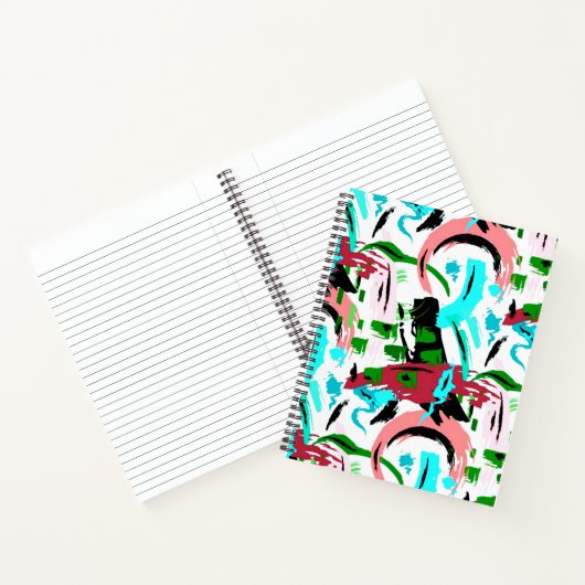 Rosa und Aqua abstrakt Notizblock (Innenseite)