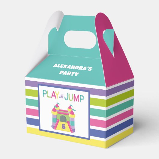 Rosa und Aqua Bounce Haus Geschenkschachtel (Vorderseite)