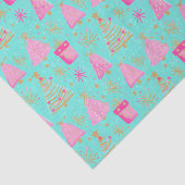 Rosa und Aqua Feierliche Weihnachten Seidenpapier (Ausschnitt)