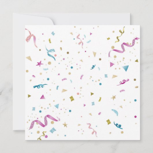 Rosa und Aqua Glitzer Confetti Einladung (Rückseite)
