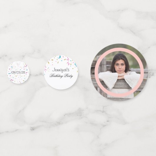 Rosa und Aqua Glitzer Confetti Konfetti (Vorderseiten)