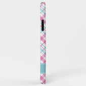 Rosa-und Aqua-kariertes Muster Case-Mate iPhone Hülle (Hinten/Rechts)