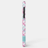Rosa-und Aqua-kariertes Muster Case-Mate iPhone Hülle (Hinten/Links)